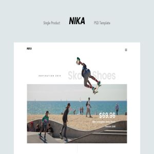 新品产品发布页面设计着陆页模板 Nika – Single Product Landing Page