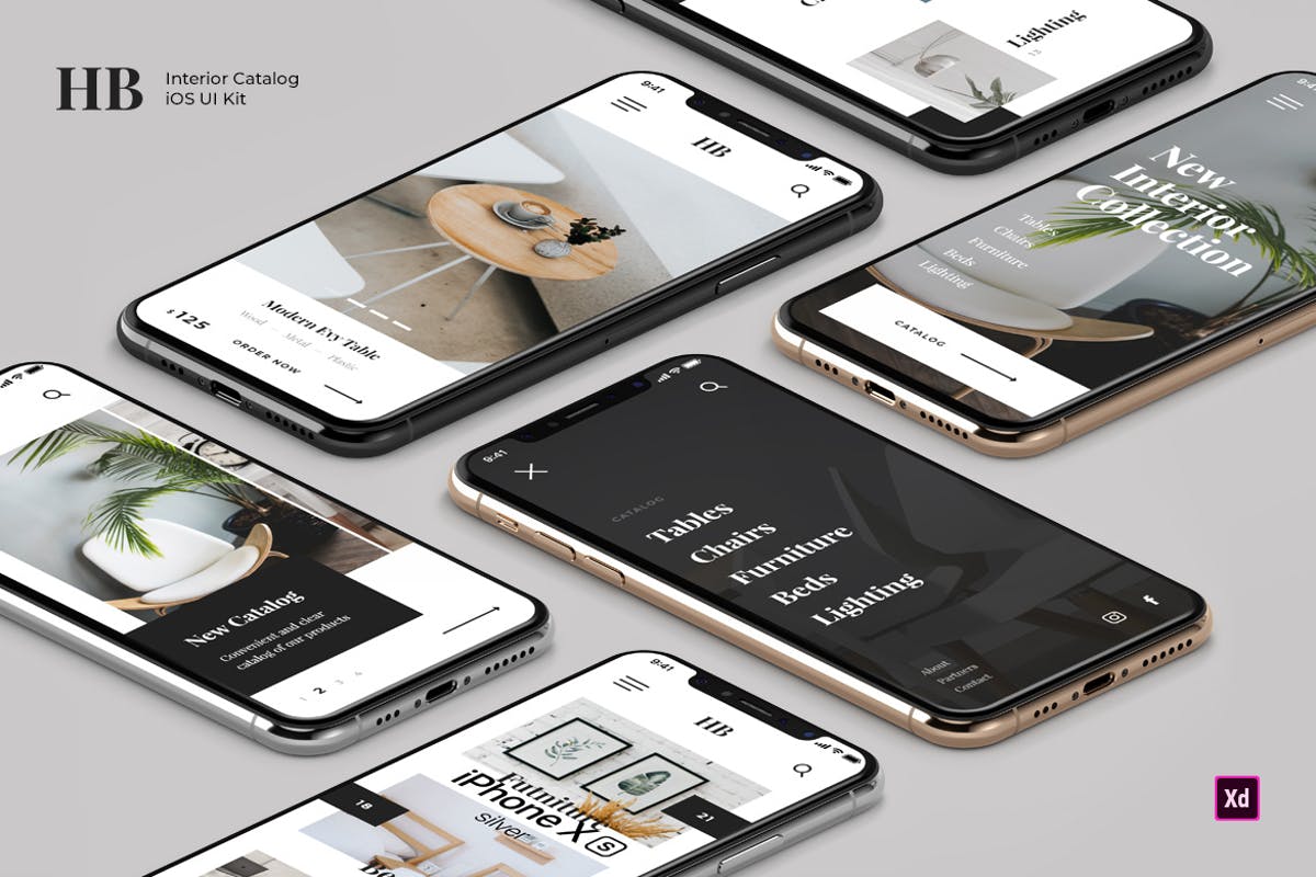 家居家居电子商务APP应用UI套件 Homeband – Interior & Furniture iOS UI Kit