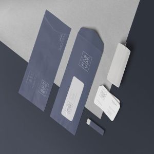 6款企业品牌VI设计展示信封&信纸样机模板 6 Envelope & Letter Mockups插图5