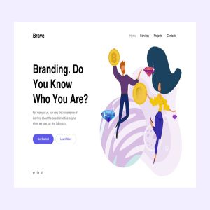 加密货币比特币概念插画着陆页模板 Bitcoins Landing Page Illustration