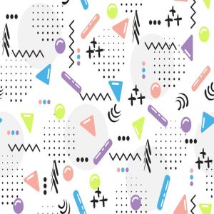 时尚潮流风格多彩图形无缝背景seamless Patterns Of Pop Shapes Backgrounds 一流设计网