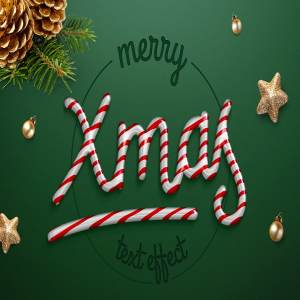 圣诞节日气氛创意海报字体PS图层样式 Christmas text effect