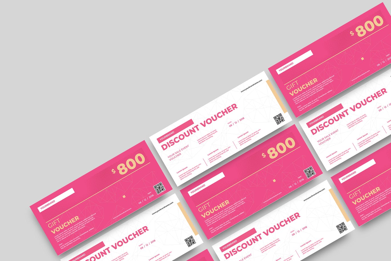 时尚高端简约多用途的新年圣诞节打折促销sale礼品券入场券门票设计矢量模板-6