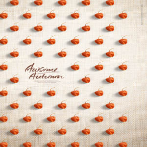 秋季元素灯笼果图案背景psd素材