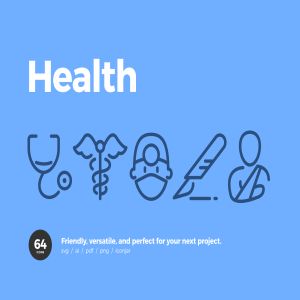 一流设计素材网下午茶：医疗健康矢量图标合集下载[Ai]