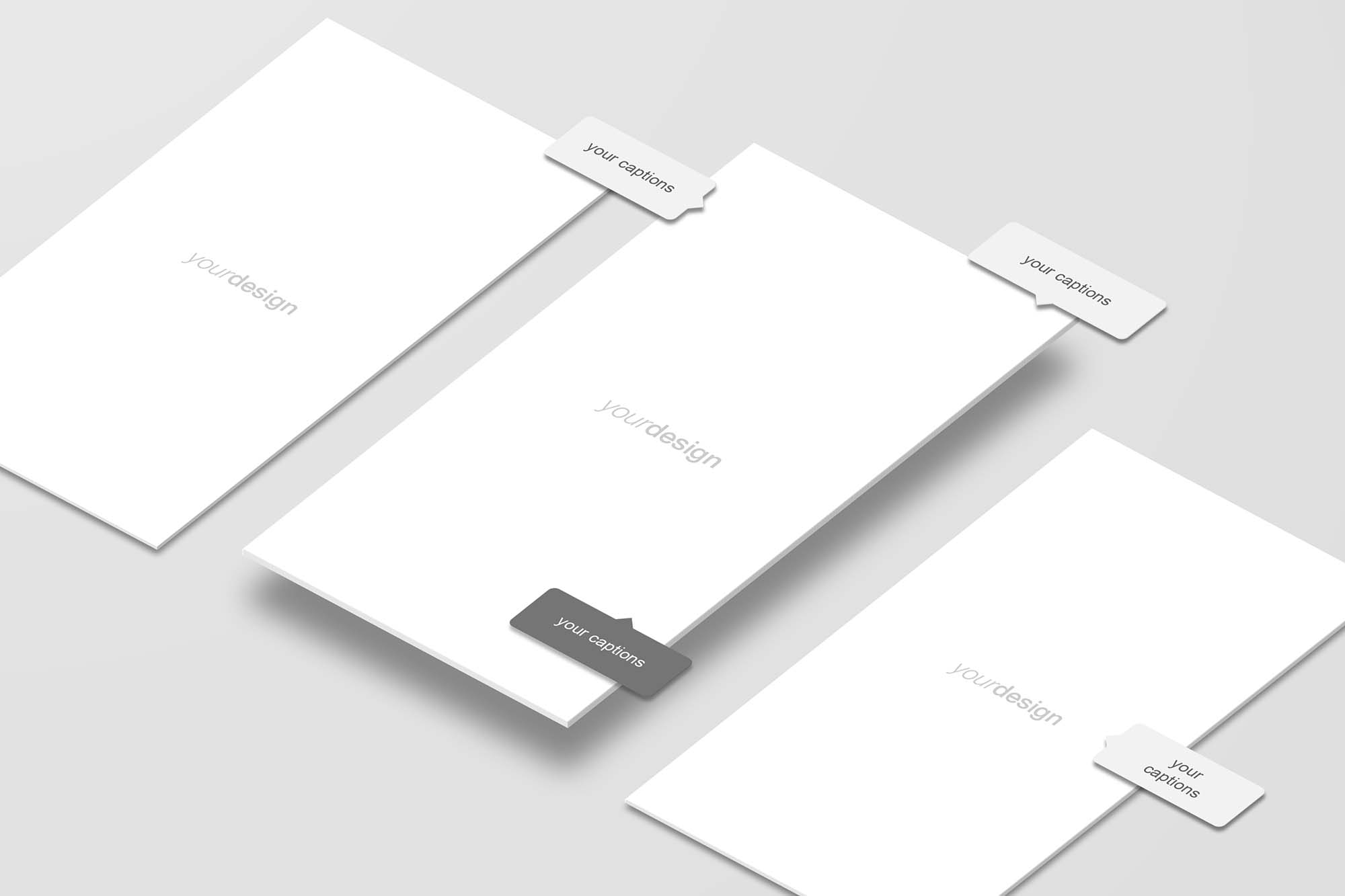 APP应用界面设计立体效果图样机 Perspective App Screen Mockup
