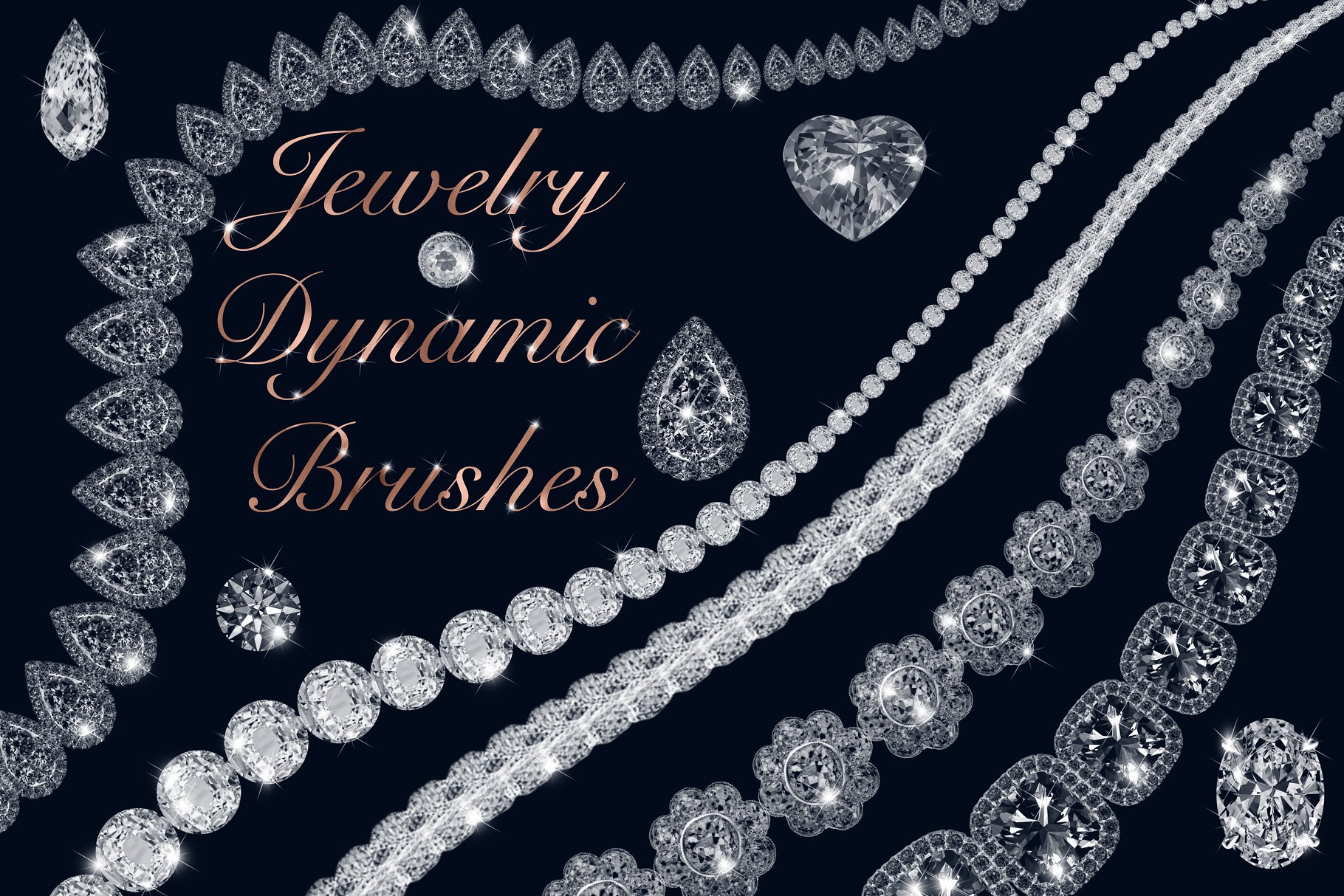 52个珠宝PS动态画笔 Jewelry Dynamic Brushes