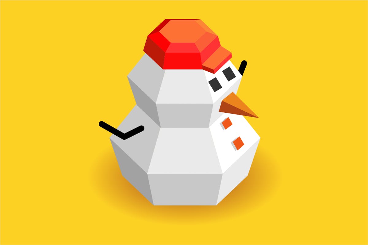 圣诞雪人免费2.5D插画素材 Xmas time