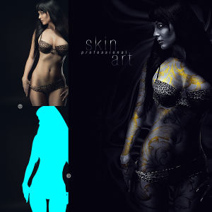 给皮肤添加金属效果艺术PS动作 Professional Skin Art Photoshop Action
