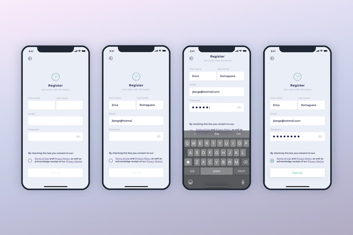 极简主义登录注册页面手机APP应用UI模板 SignIn SignUp Mobile Ui – FP