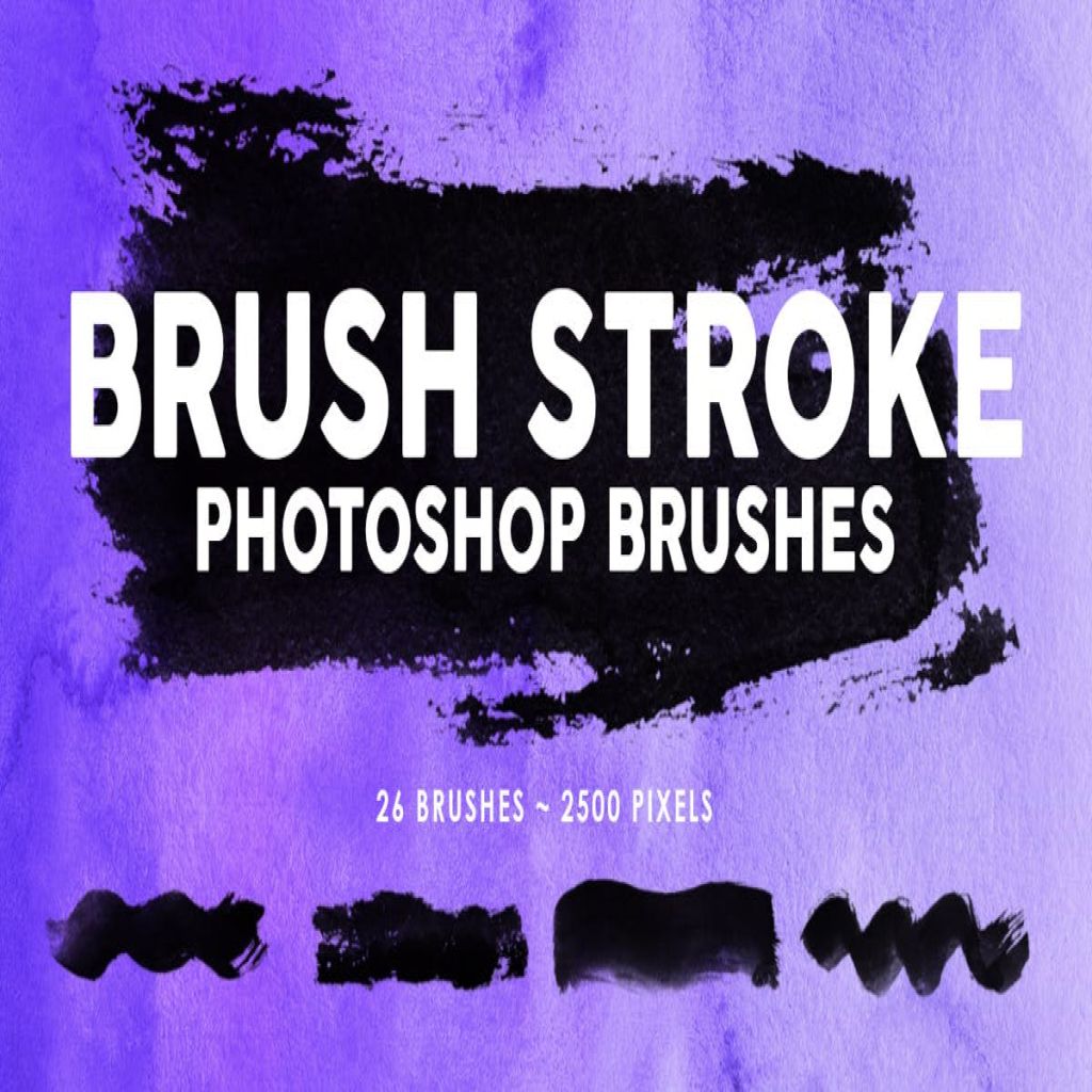 26个画笔笔触ps印章笔刷素材工具包26 Brush Stroke Photoshop Brushes 一流设计网