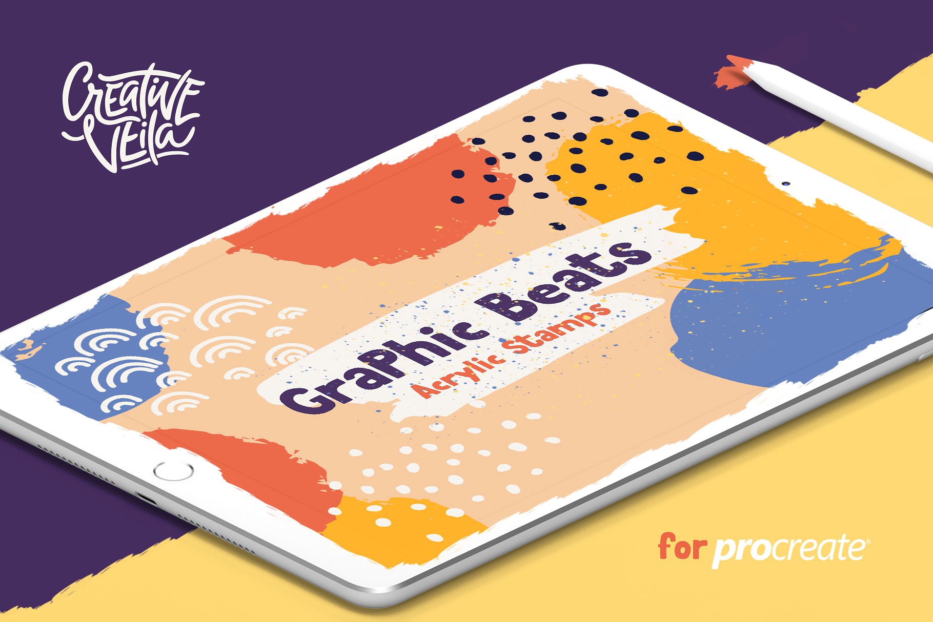 一大批艺术笔刷合辑下载 Graphic Beats Brushes for ProCreate [abr]