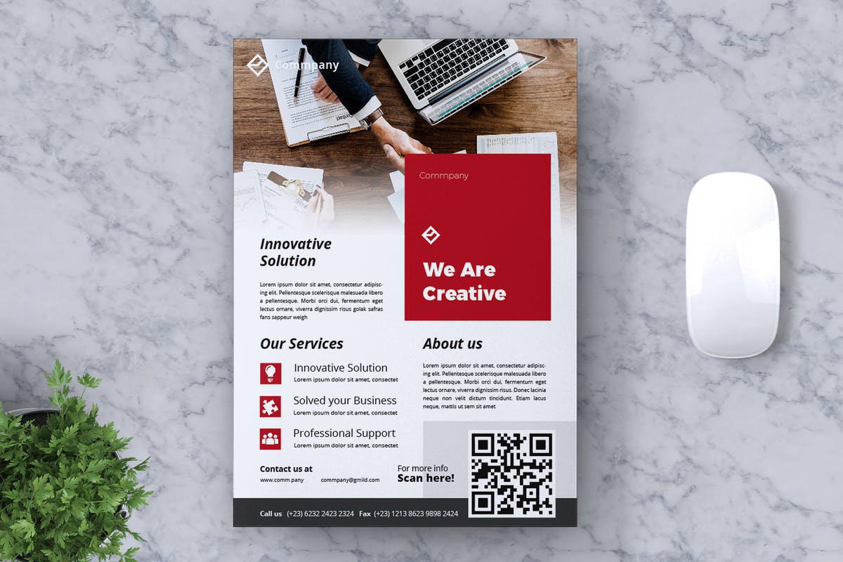 企业介绍/公司业务宣传传单模板V14 Corporate Business Flyer Vol. 14