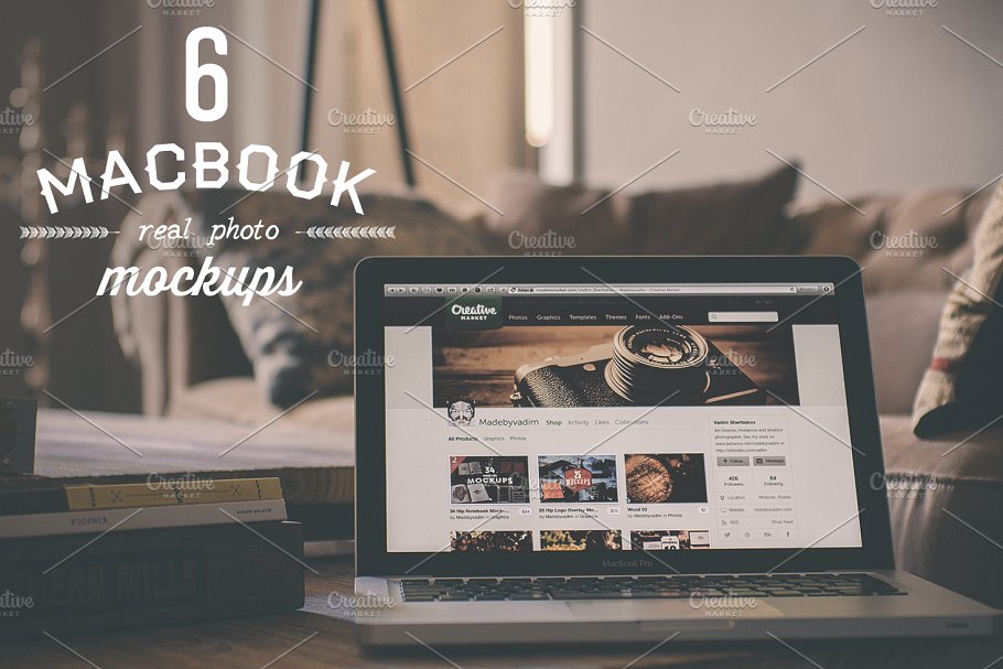 在家办公场景Macbook样机模板 “In the house I” mockups