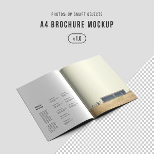 A4宣传单设计效果图样机PSD模板 Photoshop A4 Brochure Mockup .PSD