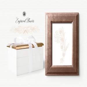 优雅英式手绘花卉插画素材 Engraved Flowers