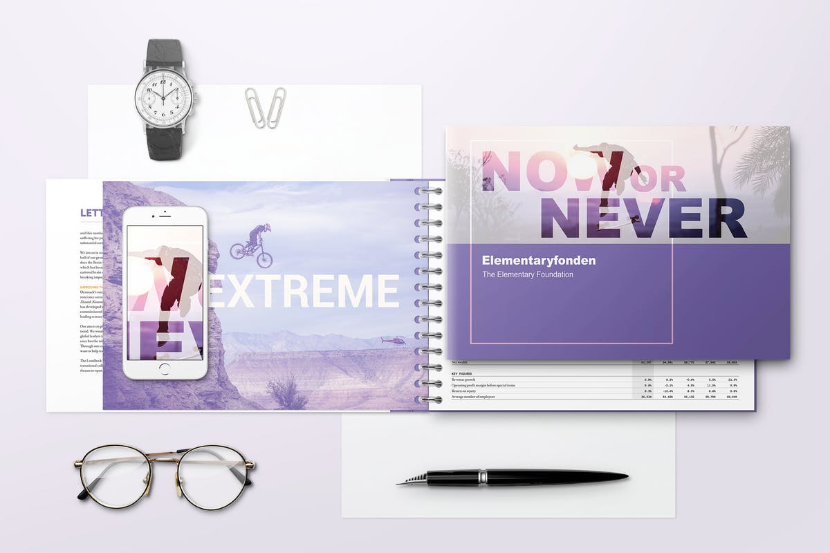 精装封面设计活页笔记本样机V2 Spiral Hardbound Book With Folder Cover Mockups 02