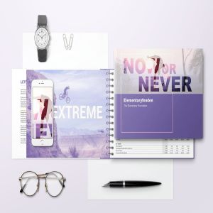 精装封面设计活页笔记本样机V2 Spiral Hardbound Book With Folder Cover Mockups 02