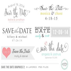 预留时间设计图层模板 Save the Date Overlays Layered