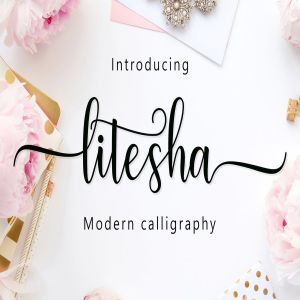 现代手写艺术风格英文字体 Litesha Script