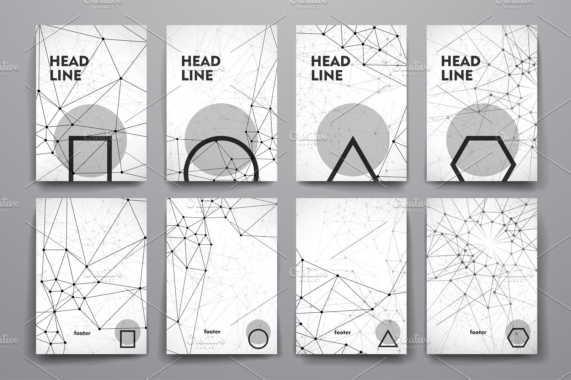 分子结构抽象图形背景小册子模板 Molecular brochures