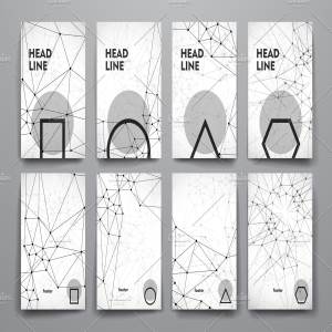 分子结构抽象图形背景小册子模板 Molecular brochures