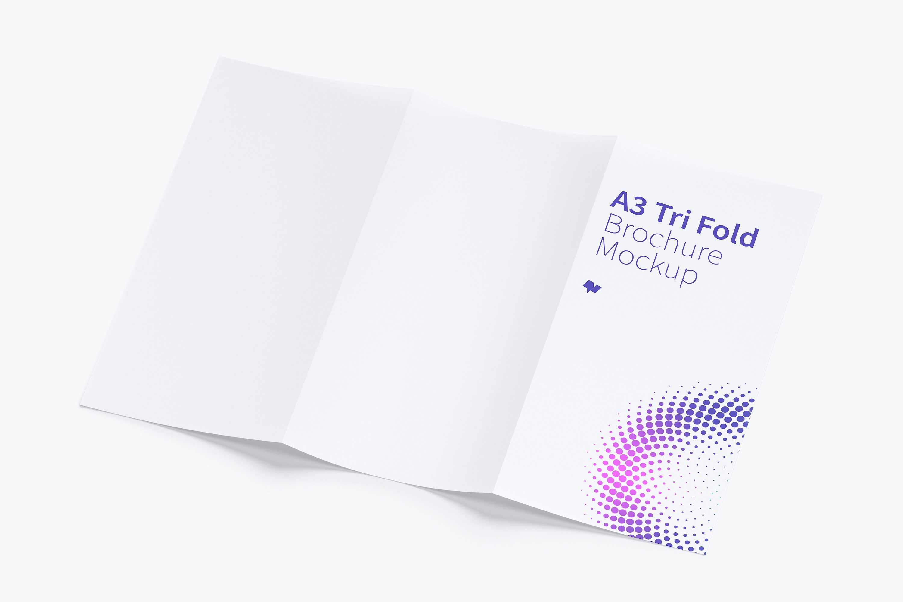 A3尺寸大小三折页企业传单手册设计样机02 A3 Trifold Brochure Mockup 02