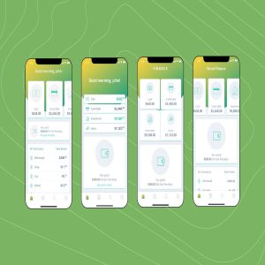 电子钱包APP应用用户中心UI界面模板[绿色配色方案]v5 Mobile Finance Home Ui – FD