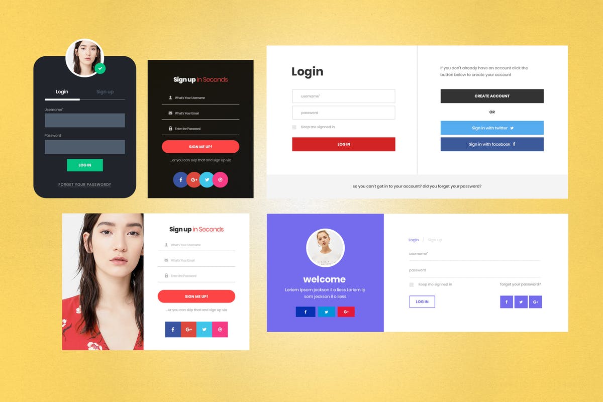 高品质网站用户注册表单UI模板 Quality Of Design User Registration Form Template