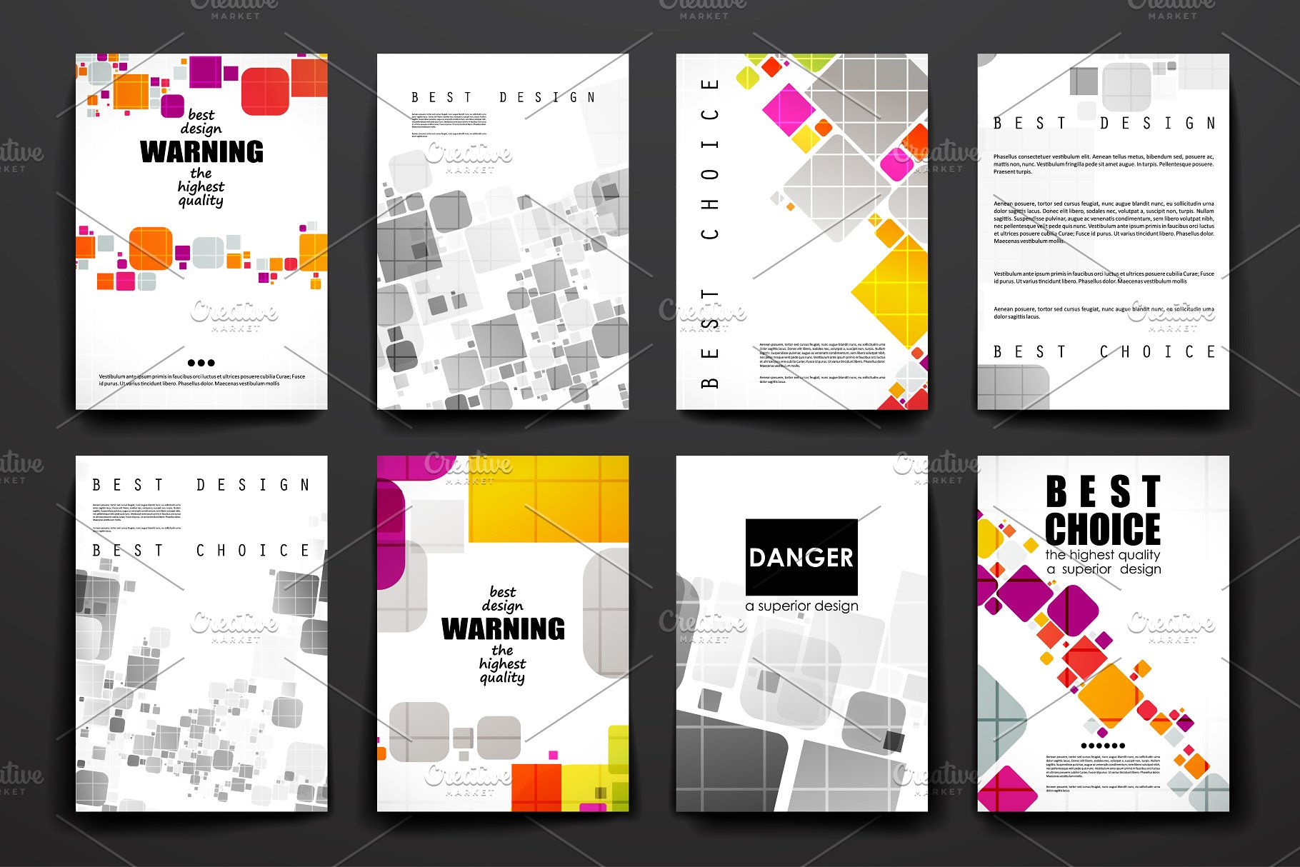 37款格子抽象图形背景小册子模板 37 Abstract Brochures