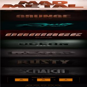 8款3D逼真金属文字效果PS字体样式