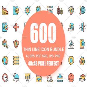 多用途现代直线扁平化图标 Flat Line Icons Pixel Perfect