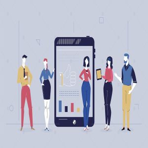 商业分析-扁平化设计插画 Business analytics – flat design illustration