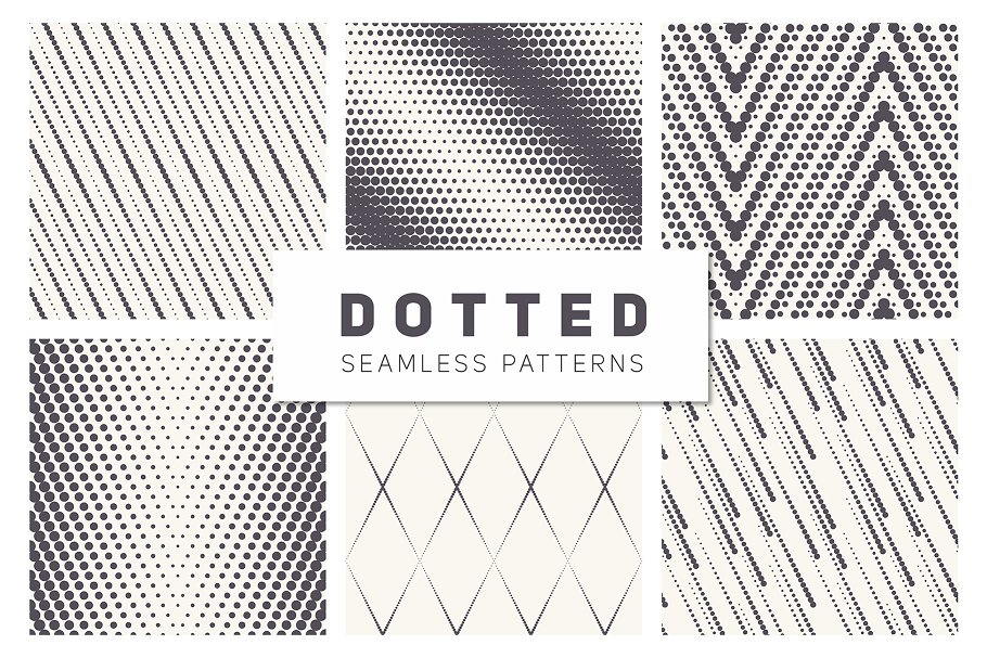 斑点星罗棋布的魅力图案纹理 Dotted Seamless Patterns. Set 1
