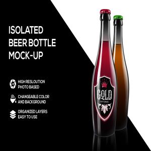 创意酒瓶/玻璃酒瓶外观设计效果图样机 Beer bottle mockup