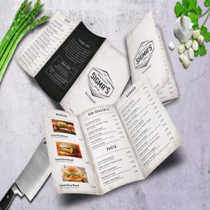 西式快餐汉堡店餐厅极简主义设计风格菜单模板 Sigma Minimal Trifold Menu A4 and US Letter