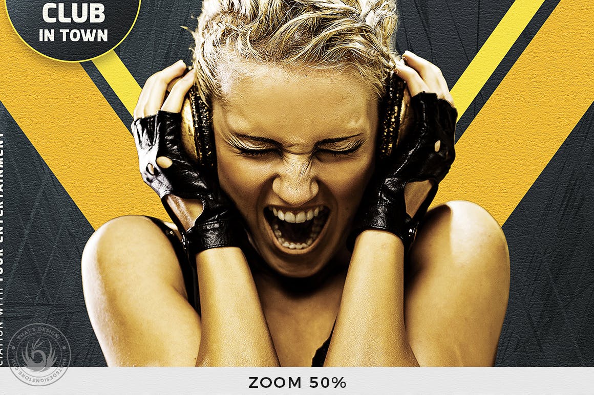 时尚震撼的夜店JI派对party宣传单DM海报设计模板