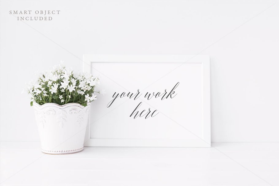 简约风A4规格相框展示样机 Minimal A4 botanical frame mock up