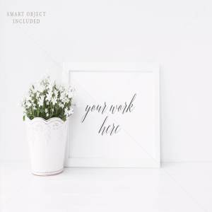 简约风A4规格相框展示样机 Minimal A4 botanical frame mock up