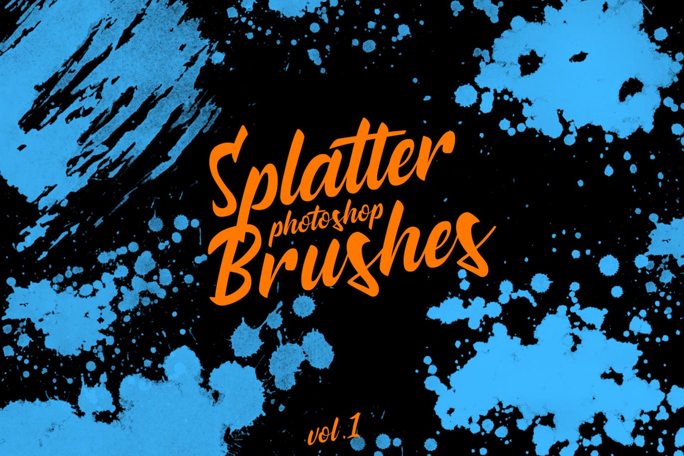 墨水飞溅泼墨图案纹理PS笔刷v1 Splatter Stamp Photoshop Brushes Vol. 1