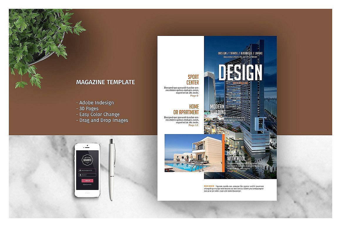 专业、整洁、现代的30页杂志画册模板