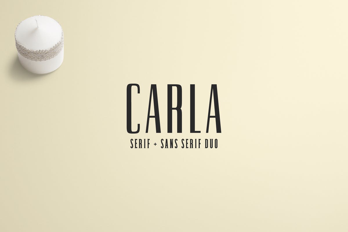 现代独特无衬线＆衬线设计字体Carla系列 Carla Duo Font Family Pack