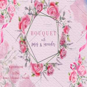 玫瑰&薰衣草花卉剪贴画素材合集