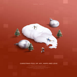 冬季圣诞节滑雪活动邀请海报psd模板