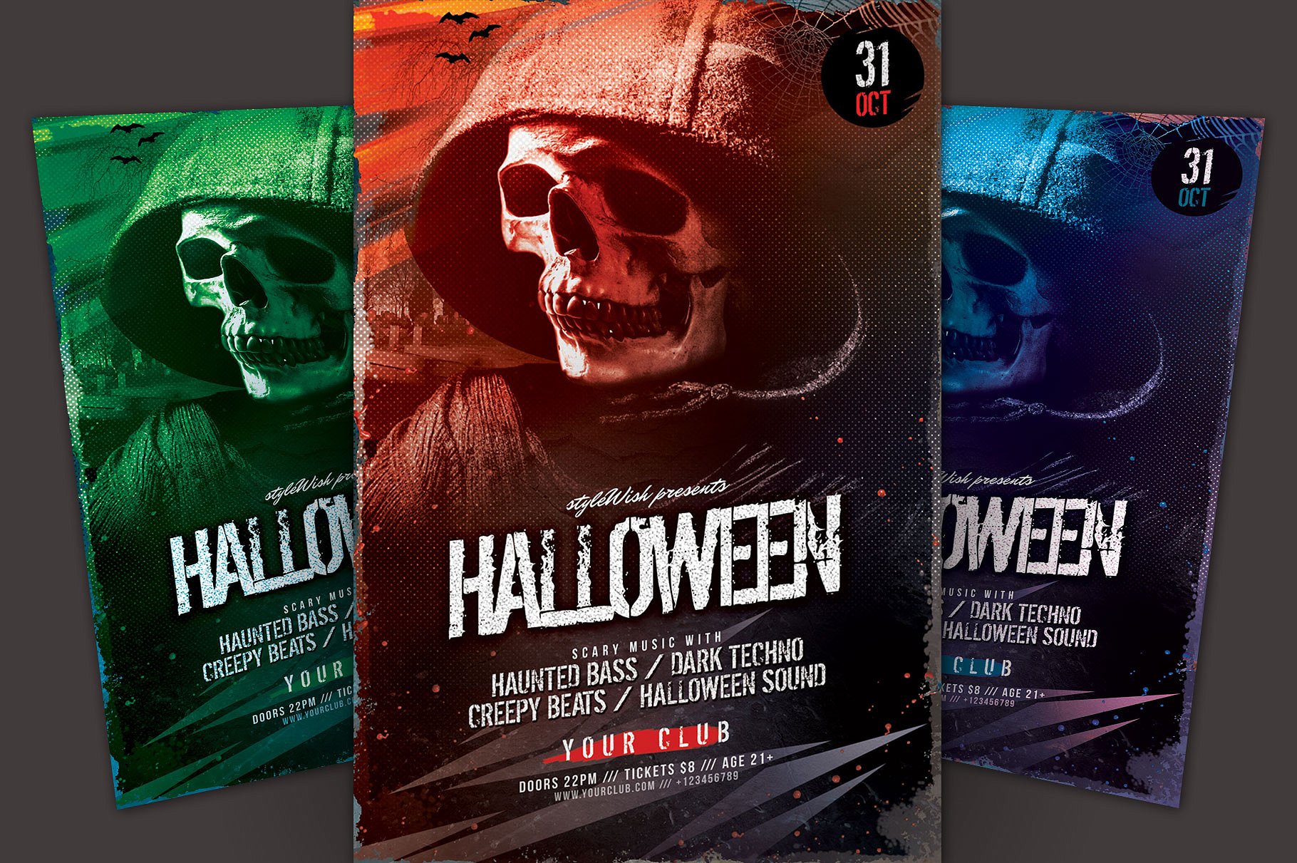 万圣节派对传单模板 Halloween Party Flyer Template