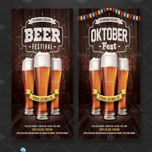 卡拉OK/啤酒节活动海报传单模板 Oktoberfest/Beer Festival Flyer
