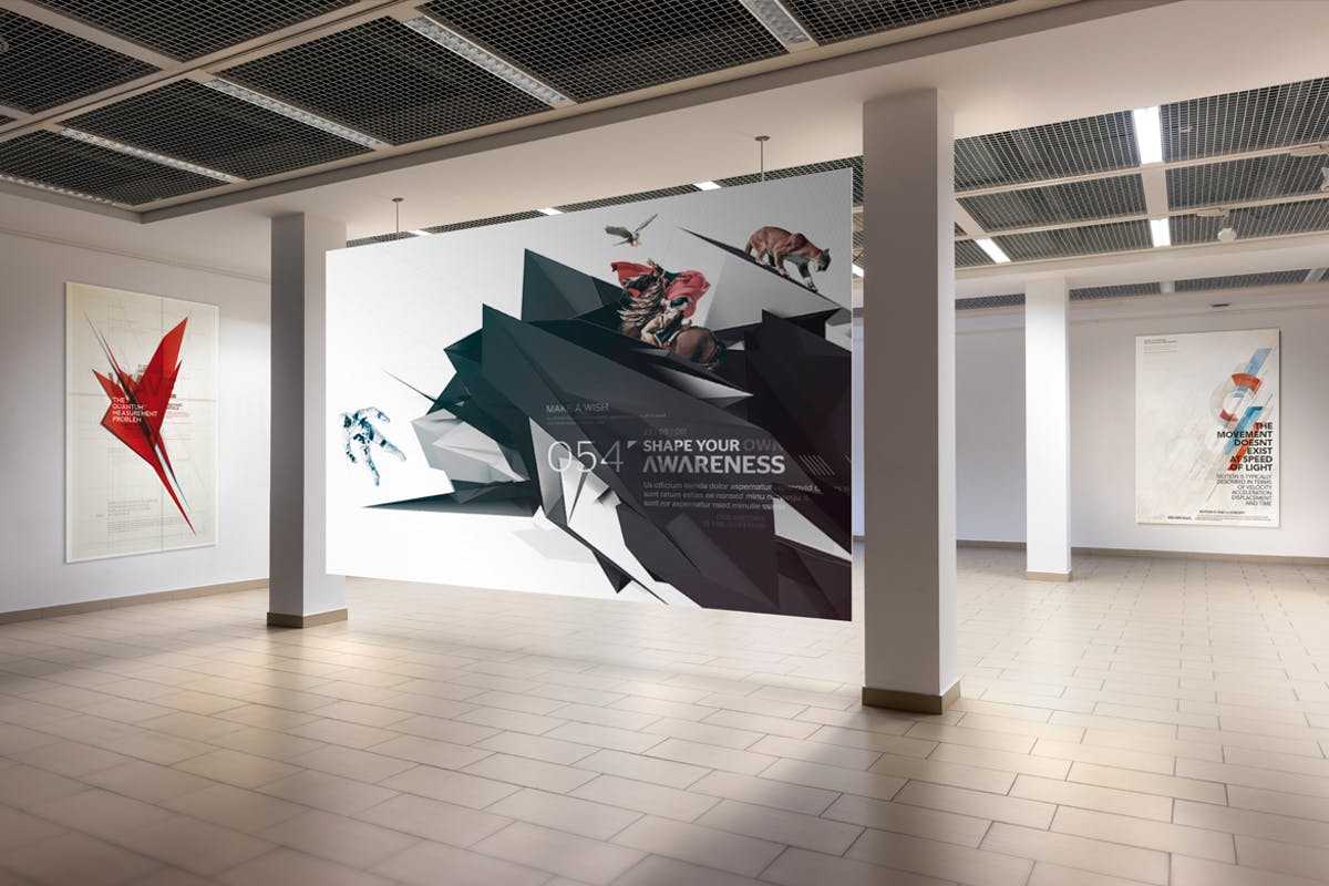 展厅画廊广告海报样机V.1 Gallery Poster Mockup v.1