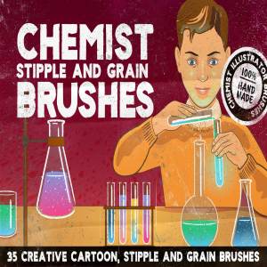 分散着色器PS&AI笔刷 CHEMIST Illustrator Brushes