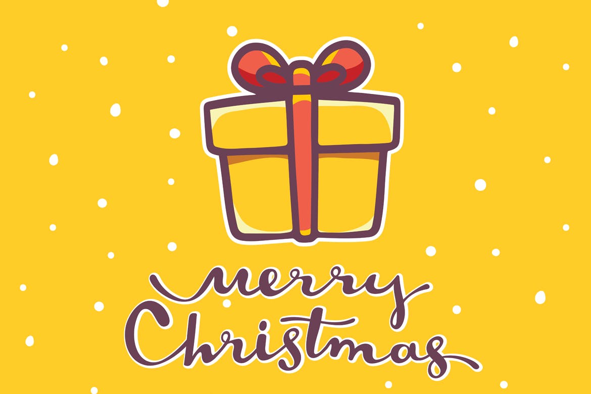 圣诞节&新年庆祝主题简易矢量手绘图形素材 Collection of Christmas cards