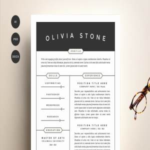 简历、求职信&介绍人页面模板 Resume Template 4 Pack | CV Template